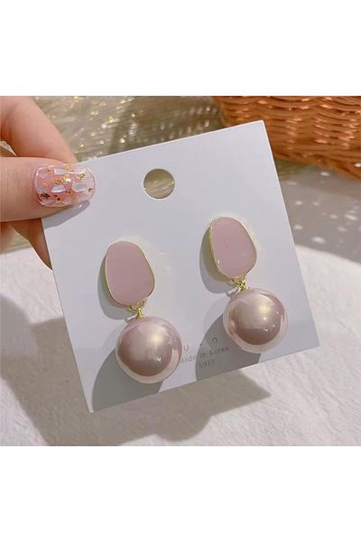 Pelin Aksesuar Powder Pink Pearl Earrings