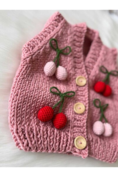 Home Cherry Figured Children's Cardigan