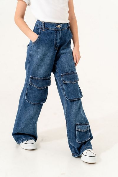 GİYİCEM TEKSTİL Girl's Jeans with Front Pocket 2156