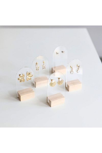 Madam curie Set of Five Earring Display Stand (Transparent)