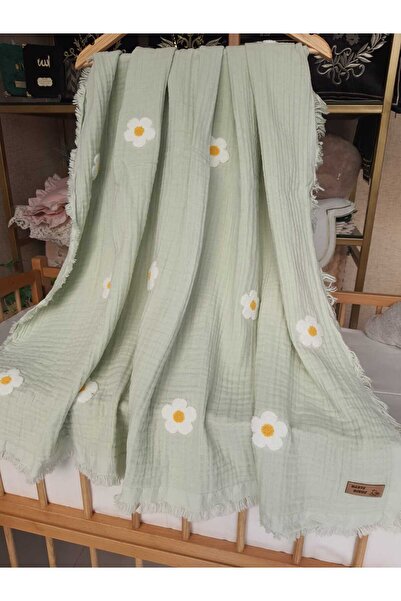 Bilenn Tekstil 4 kat Müslin bebek Örtü/Battaniye papatya desen