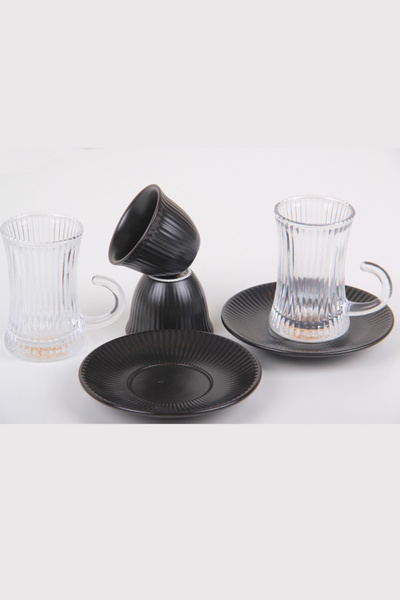 Generic Tea and coffee cups set with saucers