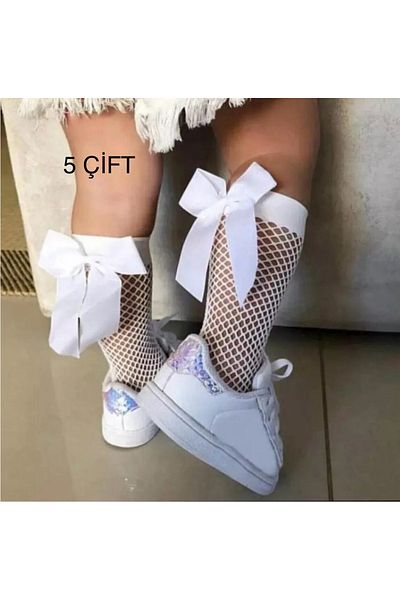 Pierre Esposito Girl's Knee Length Mesh Socks