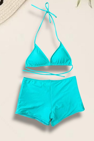 Nilmay mayo Women's Triangle Shorts Bikini Set