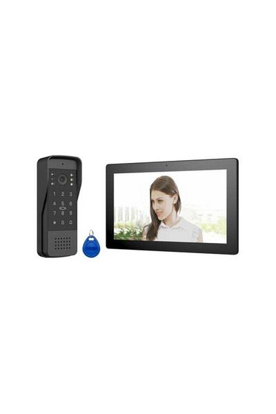 AREB Smart Video Doorphone Kit 10-inch Touchscreen WiFi Ethernet, Fingerprint PIN Access RFID Unlock