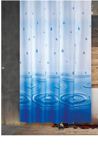 Zethome Κουρτίνα μπάνιου 1x180x200 Κουρτίνα ντους μονής πτέρυγας με δώρο κουρτίνα καμπίνας ντους 5020 Μπλε