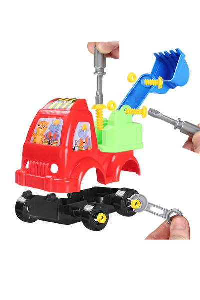 smilechild Eğitici Sök Tak Oyuncak 20 Parça Araç Tamir Seti Kamyon Kepçe