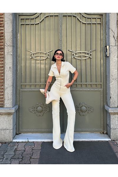 MY LİKA Long Washed Denim Jumpsuit