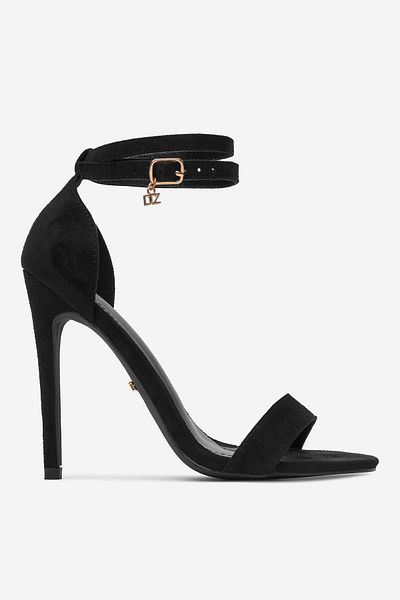 DeeZee Sandale damă cu toc înalt, stiletto negru, talie înaltă, talie înaltă 39