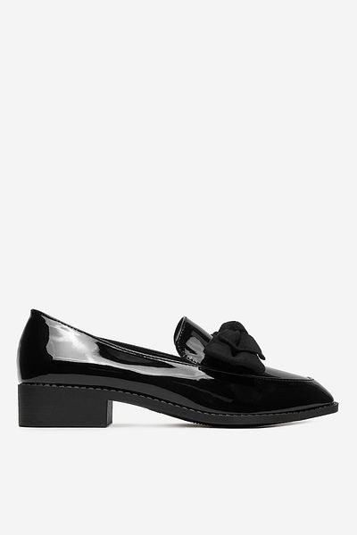 DeeZee Mocasini damă cu talpă joasă, negri, talpă plată, 38