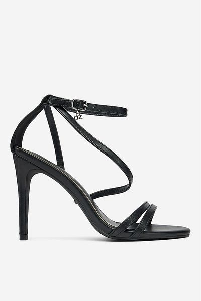 DeeZee Women's High Heel Sandals Low Black Stiletto 40