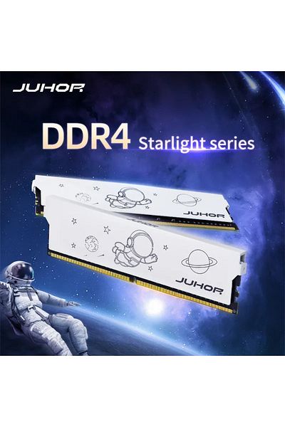 JUHOR 16Gb (2X8) Ddr4 Ram Cl 18 3200 Mhz White Desktop Pc Computer Cooler Ram Xmp 1.35V