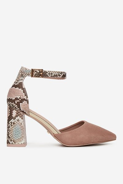 DeeZee Women's Pumps on a block low beige block 36