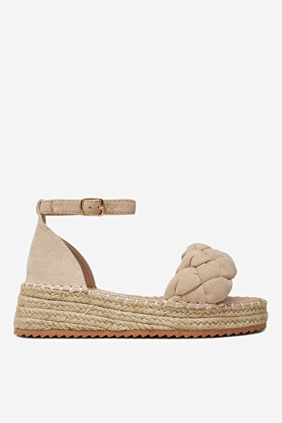 DeeZee Sandale joase bej pentru femei, cu platformă, 36