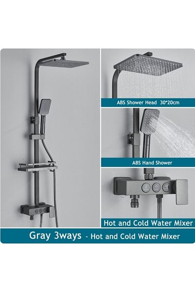 Blackswan Design Shower column, Blackswan, Type M227, anthracite gray model, SPA type hand shower, mobile spout, 116 cm