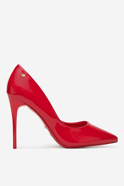 DeeZee Women's Pumps on a high heel low red stiletto 35