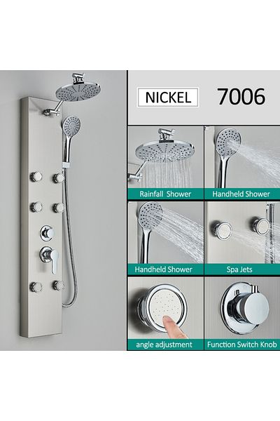 Blackswan Design Panel dus, Blackswan, Tip M7006 model nichel cu cap de dus si functii SPA, dimensiune 111 cm