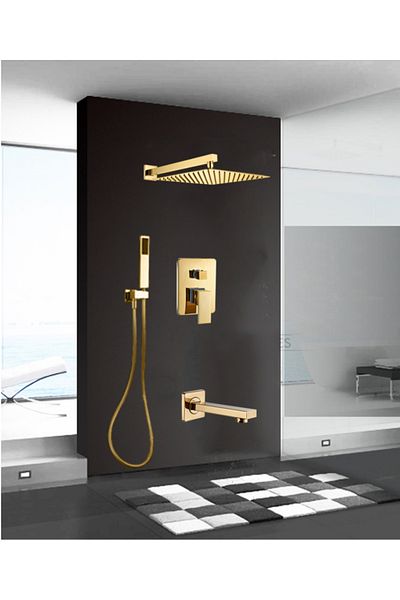 Blackswan Design Shower mixer, Blackswan, Type M60.3, gold model, size 30 cm