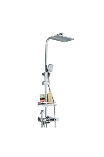 Blackswan Design Shower column, Blackswan, Type M138, adjustable chrome, thermostat, pressure shower, digital display, 110 cm