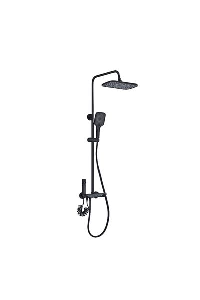 Blackswan Design Shower column, Blackswan, Type M166, black adjustable, with concealed spout and pressure shower, 120 cm