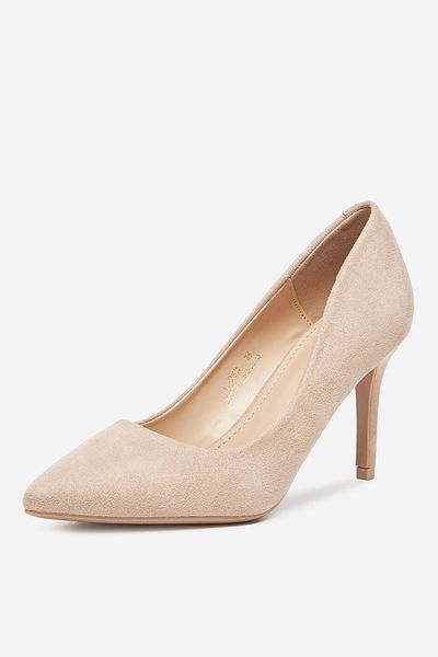 DeeZee Pantofi cu toc înalt și jos bej, stiletto, model 36