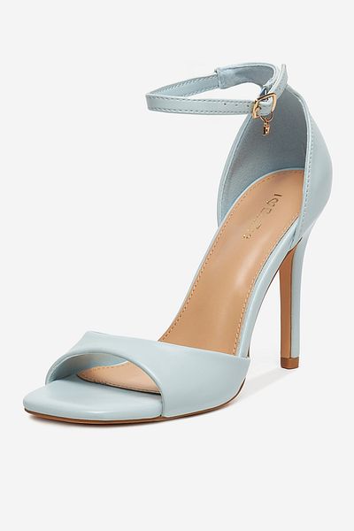 DeeZee Sandale cu toc înalt pentru femei, stiletto albastru, talie înaltă, 39