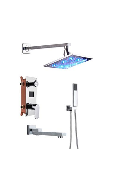 Blackswan Design Set baterie dus, Blackswan, Tip M73.64 LED, model crom lucios, dimensiune 20 cm