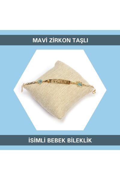 Sahi Aksesuar Kaplama Mavi Taşlı Isimli Erkek Bebek Künyesi Tyıbcb006