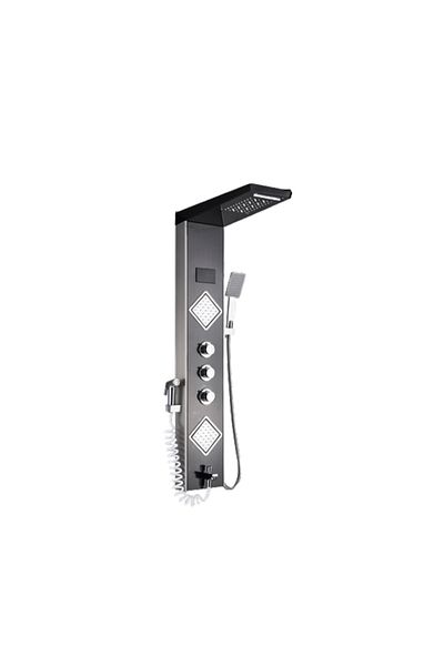 Blackswan Design Shower panel, Blackswan, Type M9002 black with LED, digital display, spout, bidet shower and SPA functions, 116 cm