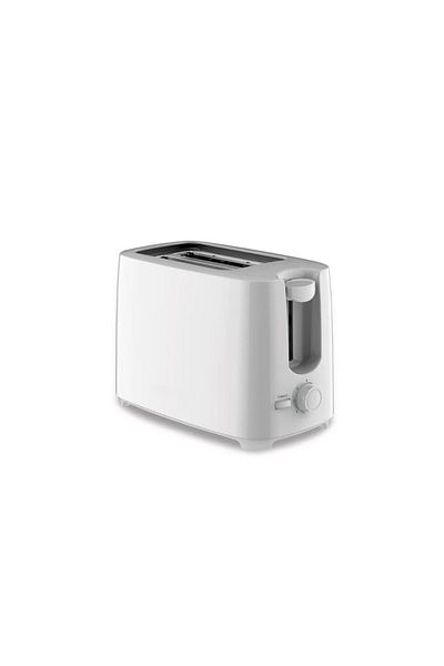 Nova 2 Slice Toaster White Stainless Steel Compact with Wide Slots Browning Control Defrost Reheat Cancel