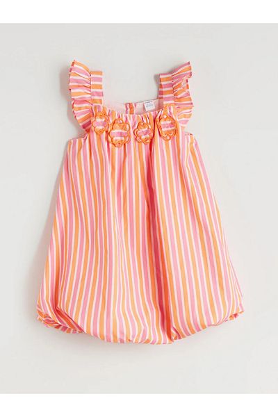 LC Waikiki Lcw kids orange bicycle collar girl child poplin dress