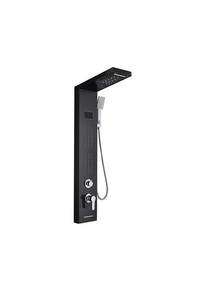 Blackswan Design Panel dus, Blackswan, Tip M8011, negru cu pipa tip cascada, afisaj digital, LED, functii SPA, 114 cm