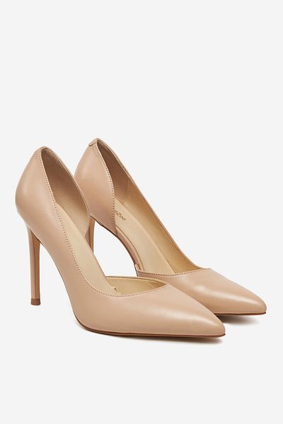 DeeZee Pantofi cu toc stiletto bej pentru femei din piele, model 37