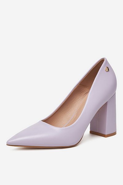 DeeZee Women's Pumps on a block low purple block 39