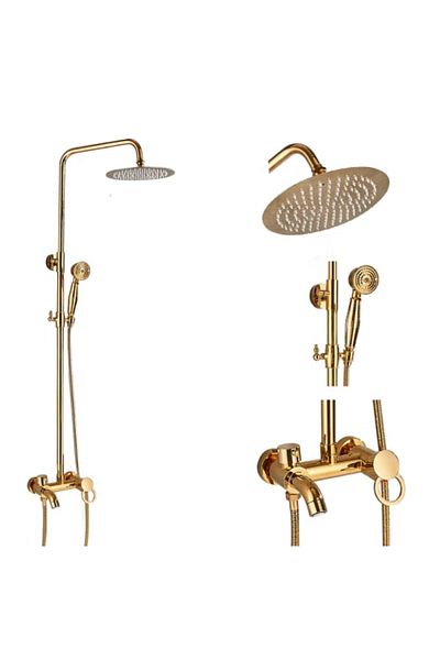 Blackswan Design Shower mixer, Blackswan, Type M78 Slim, shiny gold model, size 20 cm