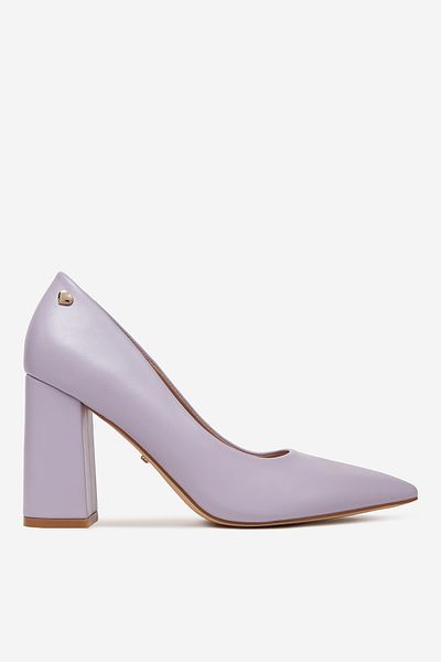 DeeZee Women's Pumps on a block low purple block 39
