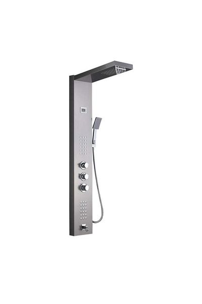 Blackswan Design Shower panel, Blackswan, Type M1047, nickel model with faucet, thermostat and SPA function, 122 cm