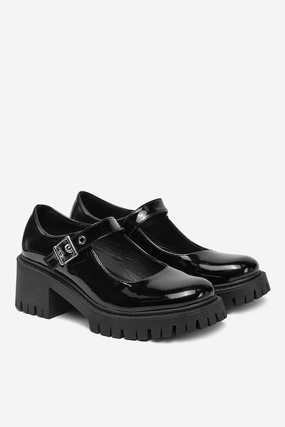 DeeZee Pantofi cu toc jos pentru femei, negri, toc 41
