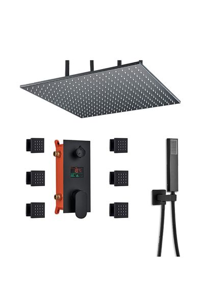 Blackswan Design Shower mixer set, Blackswan, Type M93, matt black SPA model, size 50 cm