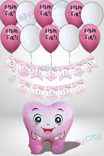 Party City My Tooth Came Out Party Ornament Set 13 Pieces – Foil Balloon, Banner and Balloons |   Tooth Wheat Celebration