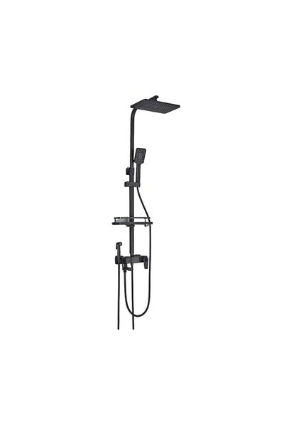 Blackswan Design Coloana dus, Blackswan, Tip M116, negru cu termostat, afisaj digital, pipa si dus bideu, 116 cm