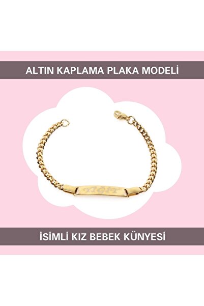Sahi Aksesuar Altın Kaplama Nazar Boncuklu Isimli Kız Bebek Künyesi Ibcb043