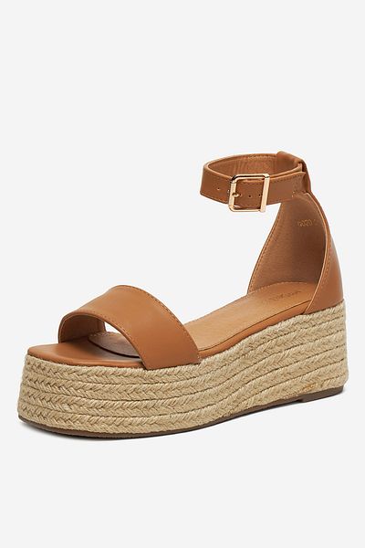 DeeZee Women's Platform Sandals Low Brown with Platform, Wedge 40