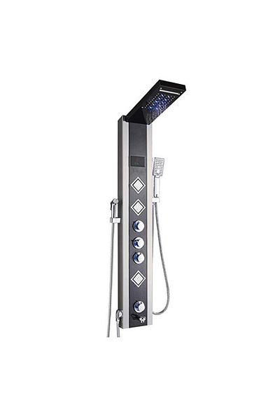 Blackswan Design Panel dus, Blackswan, Tip M9006 negru cu LED, afisaj digital, pipa, dus bideu si functii SPA, 125 cm