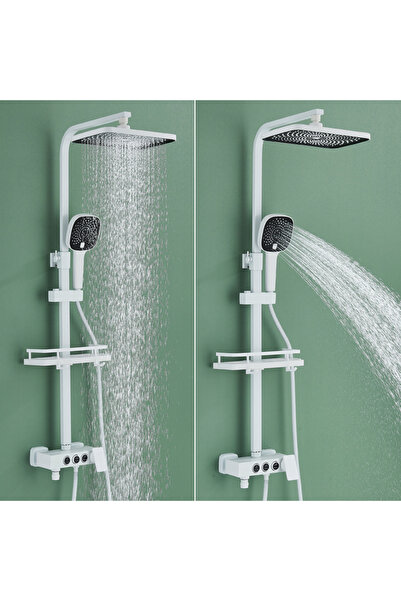 Blackswan Design Coloana dus, Blackswan, Tip M229, alb, cu 3 cai, dus mana tip SPA si pipa mobila ascunsa, 116 cm