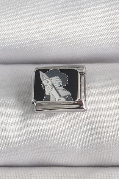 E BULURUM 316L Steel Silver Color Black Engraved Portrait Model Nomination Charm