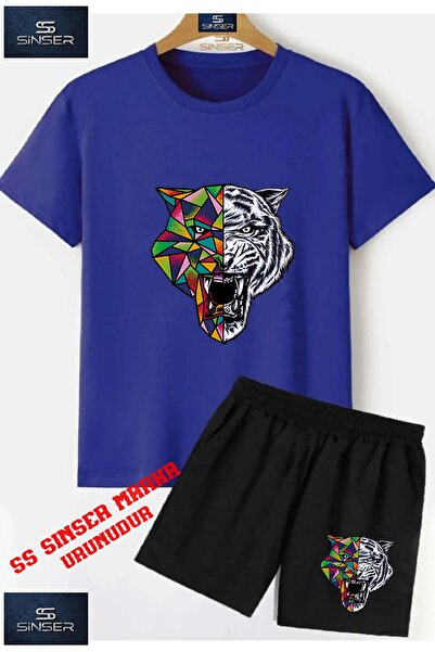 SS SİNSER Tricou cu gât rotund cu imprimeu special pentru copii „TIGER GEOMET...