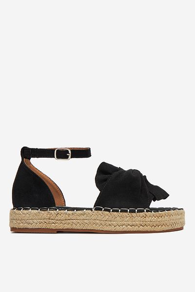 DeeZee Sandale joase pentru femei, negre, plate, 37