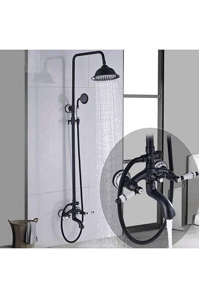 Blackswan Design Shower faucet, Blackswan, Type M17.4 traditional model, antiqued black model, size 20 cm