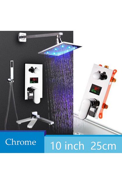 Blackswan Design Shower mixer set, Blackswan, Type M73.66 LED, glossy chrome model, size 25 cm
